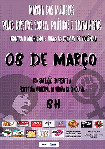 08 de março: Adusb convoca população para Marcha de Mulheres