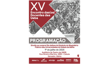 Veja a programação do XV Encontro dos (as) docentes das Universidades do Estado da Bahia