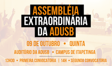EDITAL DE CONVOCAÇÃO DE ASSEMBLEIA GERAL DA ASSOCIAÇÃO DOS DOCENTES DA UNIVERSIDADE ESTADUAL DO SUDOESTE DA BAHIA - ADUSB - 09 DE OUTUBRO DE 2025
