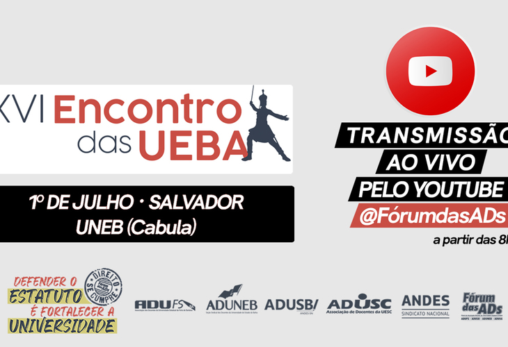 Encontro das UEBA traz defesa do Estatuto do Magistério Superior para o centro do debate e terá transmissão ao vivo pelo YouTube