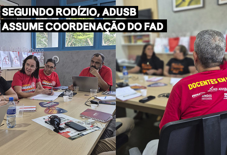 Seguindo rodízio, ADUSB assume coordenação do FAD
