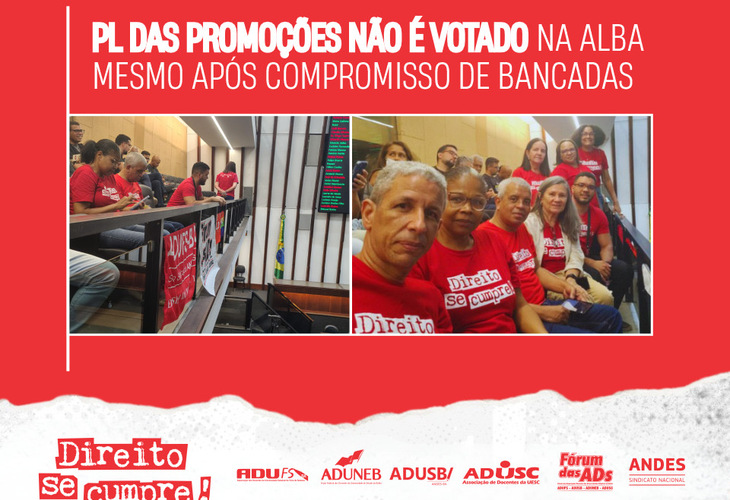 PL das Promoções não é votado na ALBA mesmo após compromisso de bancadas