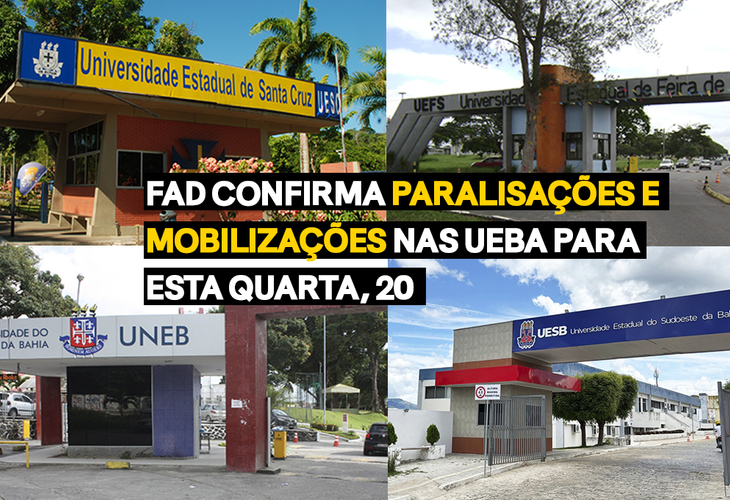 FAD confirma paralisações e mobilizações nas UEBA para esta quarta, 20
