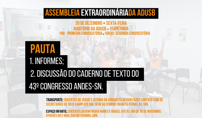 EDITAL DE CONVOCAÇÃO DE ASSEMBLEIA GERAL EXTRAORDINÁRIA - 20 DE DEZEMBRO DE 2024