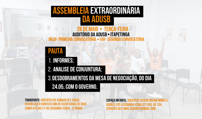 EDITAL DE CONVOCAÇÃO DE ASSEMBLEIA GERAL EXTRAORDINÁRIA - 28 DE MAIO DE 2024