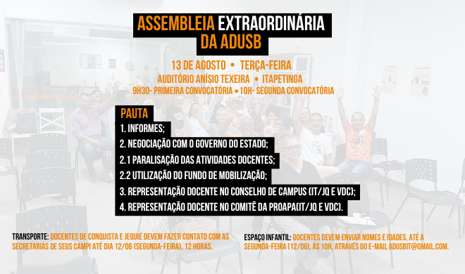 EDITAL DE CONVOCAÇÃO DE ASSEMBLEIA GERAL EXTRAORDINÁRIA - 13 DE AGOSTO DE 2024