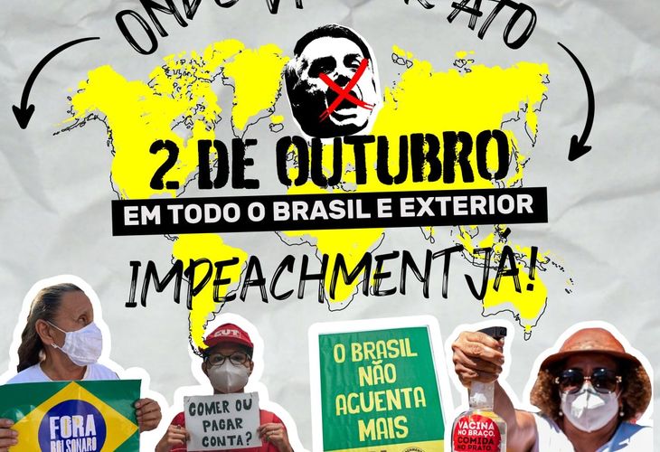 2 de outubro: Já são 81 atos em 76 cidades e 10 países marcados para exigir Fora Bolsonaro