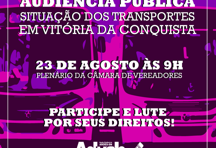 Audiência pública discutirá o transporte coletivo em Vitória da Conquista