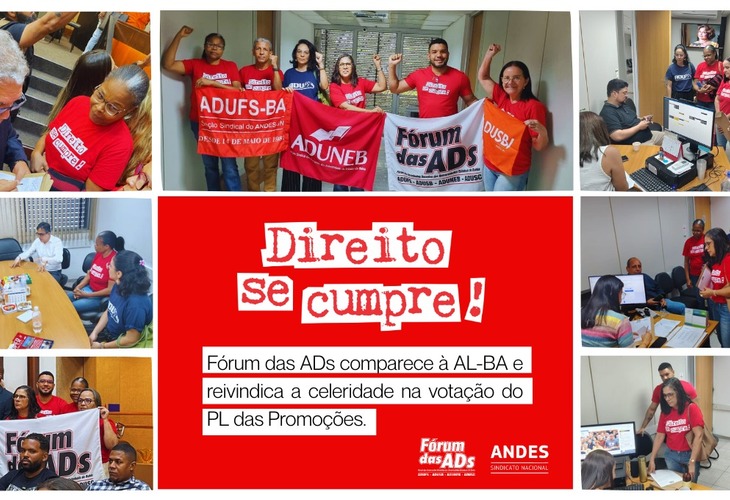Fórum das ADs comparece à AL-BA e reivindica celeridade na votação do PL das Promoções