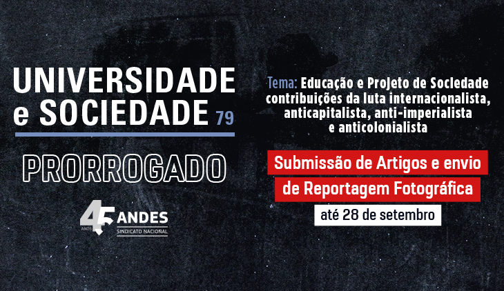 Prazo para envio de contribuições à Revista Universidade e Sociedade é prorrogado