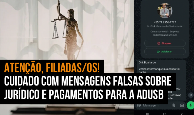 ALERTA DE GOLPE! ATENÇÃO, FILIADAS E FILIADOS!