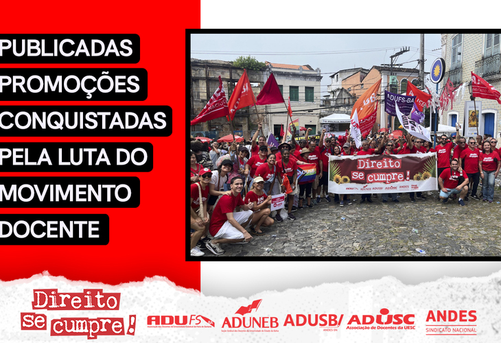 PUBLICADAS PROMOÇÕES CONQUISTADAS PELA LUTA DO MOVIMENTO DOCENTE
