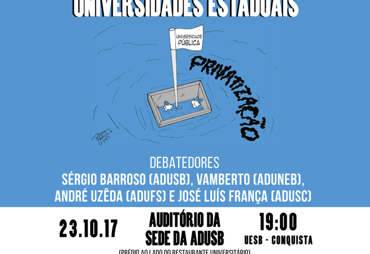 Debate sobre o desmonte das Universidades Estaduais acontece na segunda-feira (23)