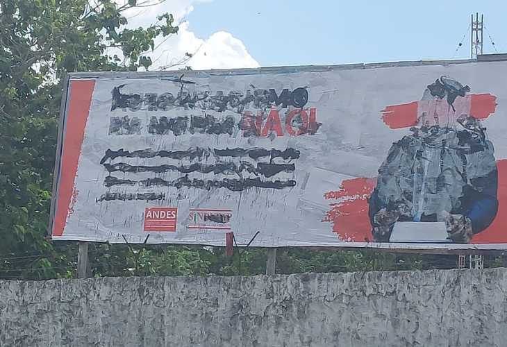 Com críticas ao reitor da Unifap, outdoors da seção sindical do ANDES-SN são vandalizados