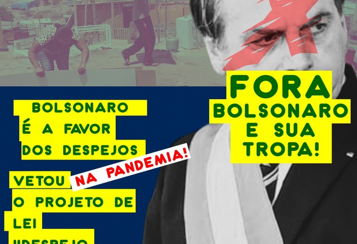 Com 400 mil pessoas em risco na pandemia, Bolsonaro veta projeto que suspende despejos