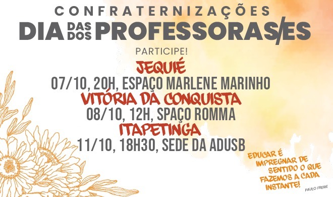 Participe das confraternizações de dia das/os professoras/es