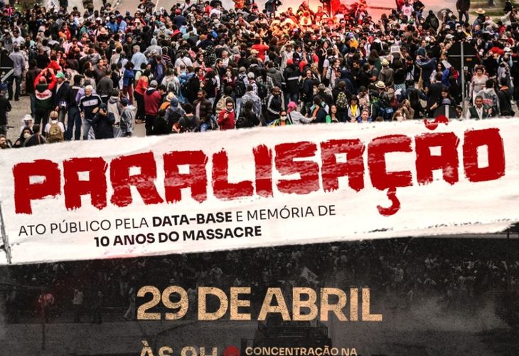 Ato no Paraná cobra cumprimento da data-base e marca 10 anos do Massacre do Centro Cívico