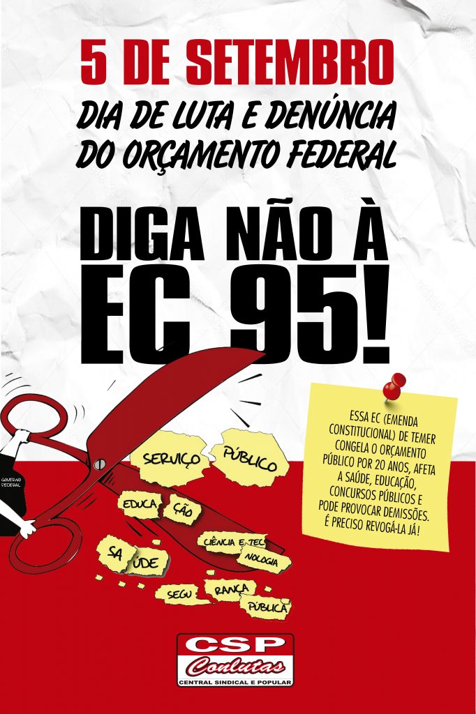 Neste 5 de setembro, servidores públicos realizam mobilização e denunciam o orçamento público federal