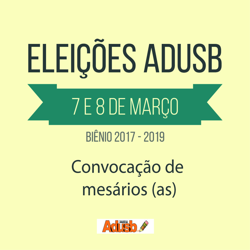 Eleições Adusb: votação será na terça (07) e quarta (08)