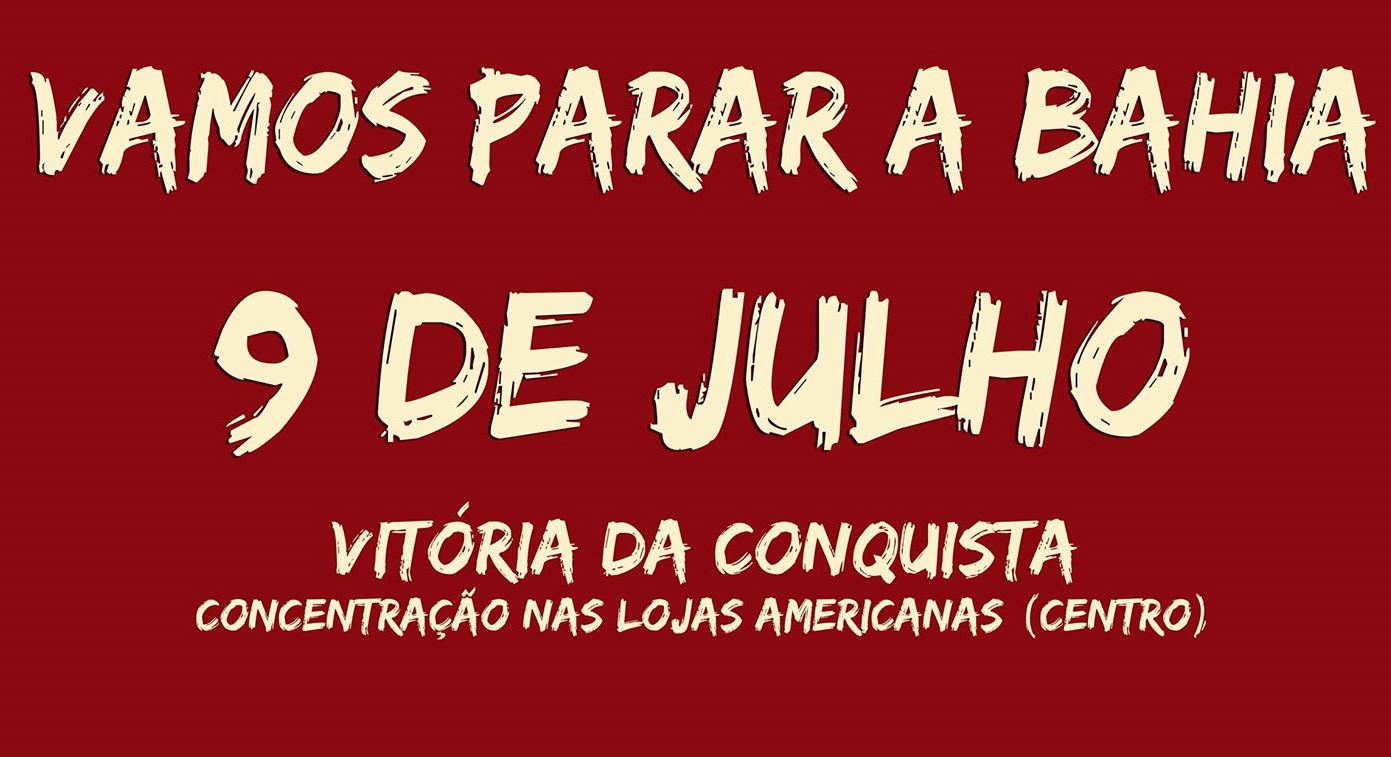 Participe do ato público desta quinta (9) em Vitória da Conquista