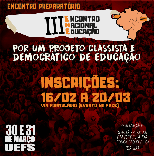 Participe da etapa estadual do ENE nos dias 30 e 31 de março na Uefs