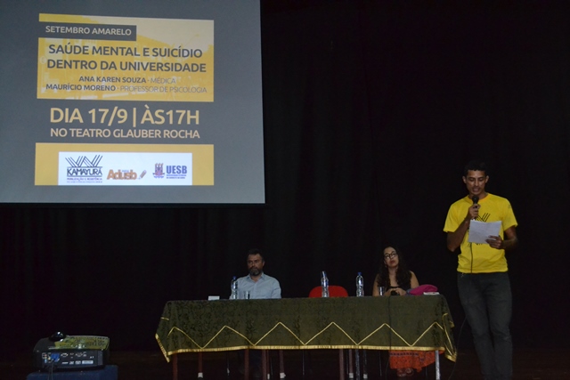 Saúde mental e suicídio na universidade foram discutidos em palestra na Uesb
