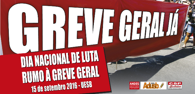 Jornada de Lutas rumo à greve geral: Adusb promove palestras em 15 de setembro
