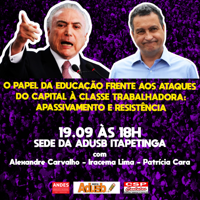 Adusb promove debate em Itapetinga sobre educação na quarta-feira (19)