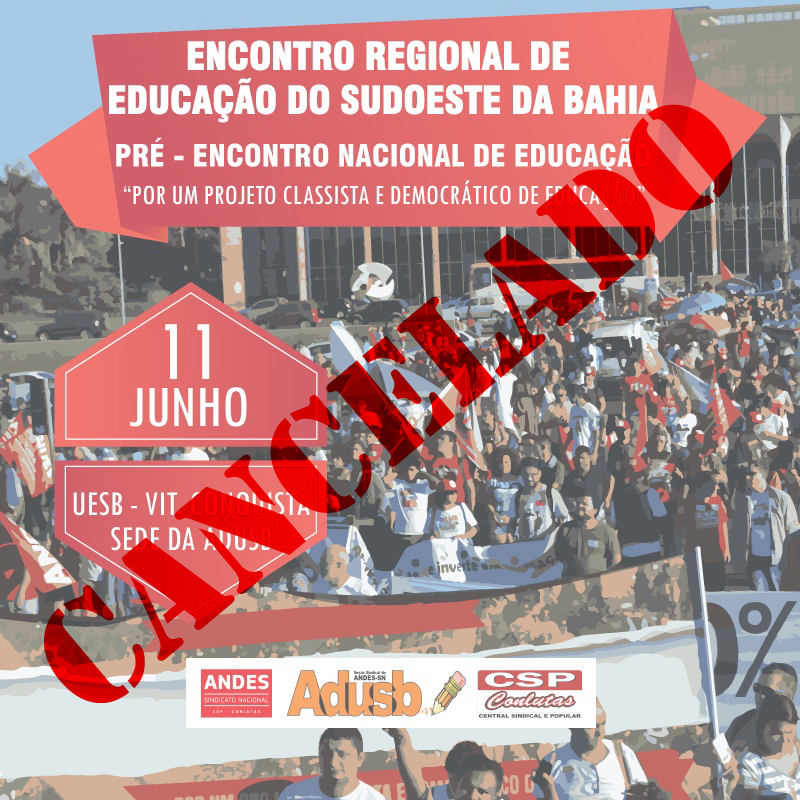 Encontro Regional de Educação do Sudoeste da Bahia é cancelado