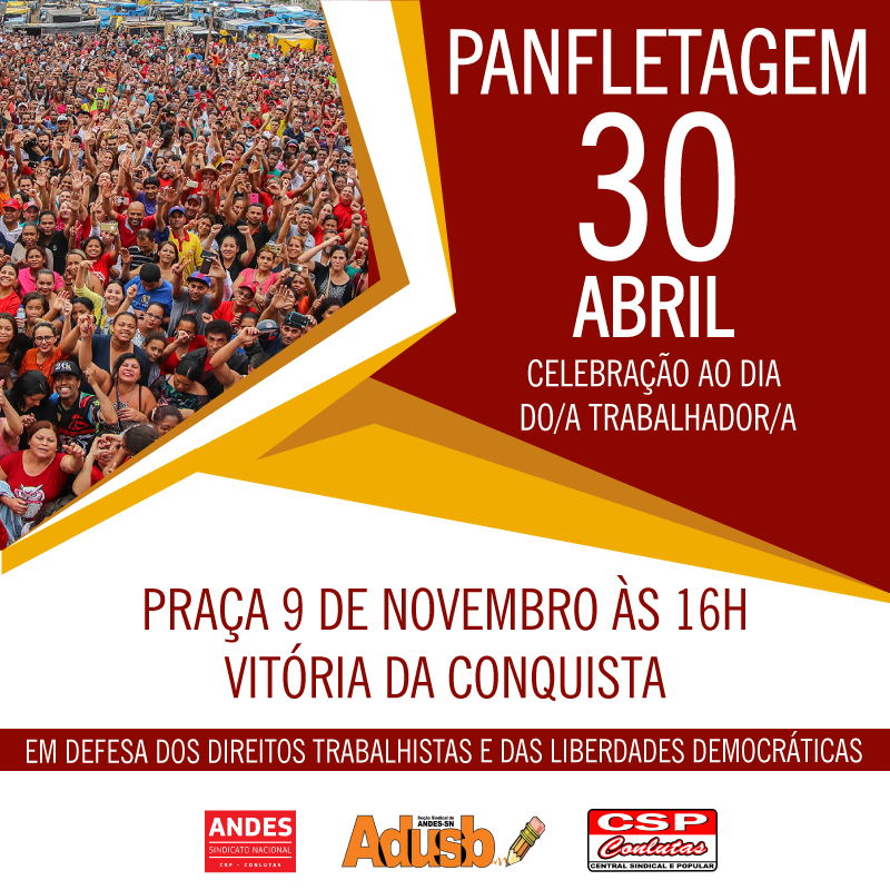 Fórum Sindical e Popular prepara panfletagem para o dia 30 de abril
