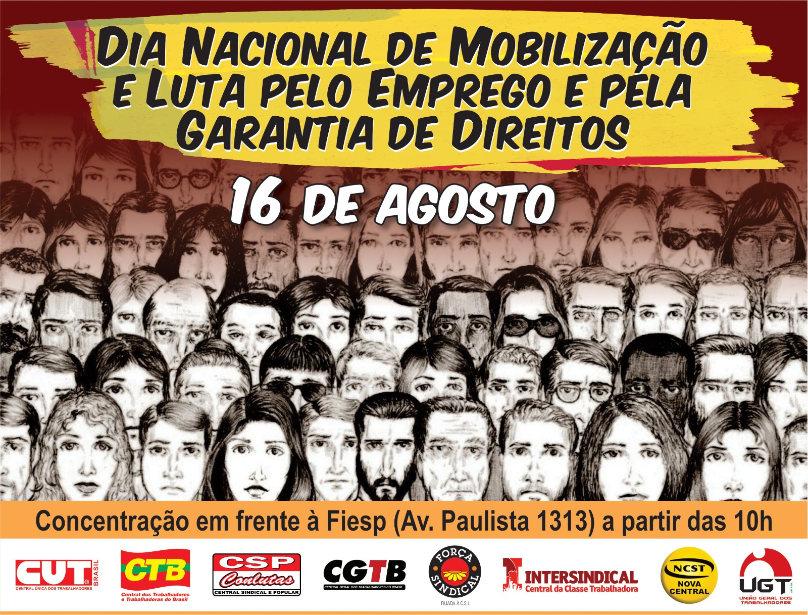 16 de Agosto: Dia Nacional de Mobilização e Luta pelo Emprego e pela Garantia de Direitos