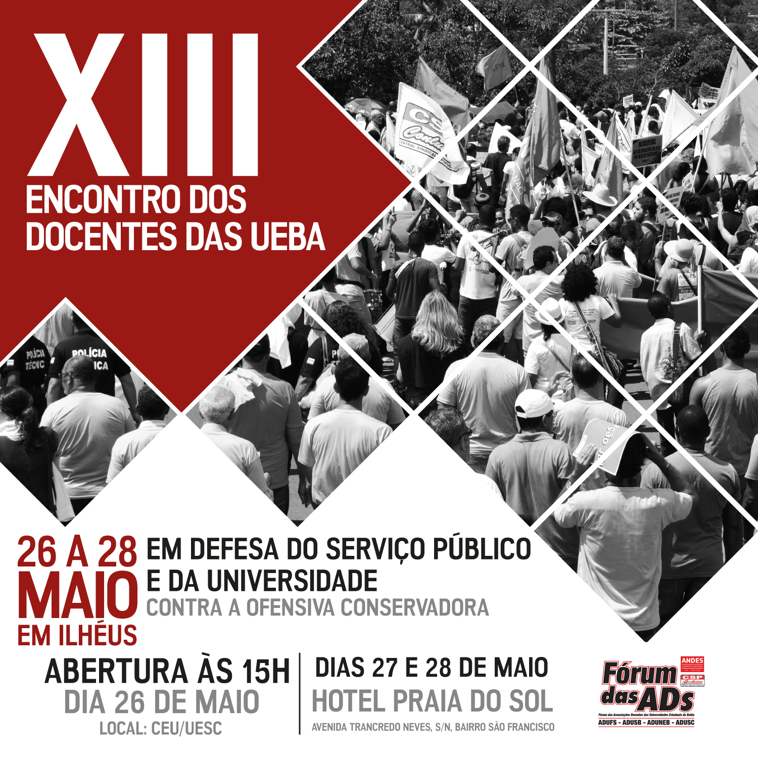 Encontro das UEBA debate serviço público e universidade de 26 a 28 de maio